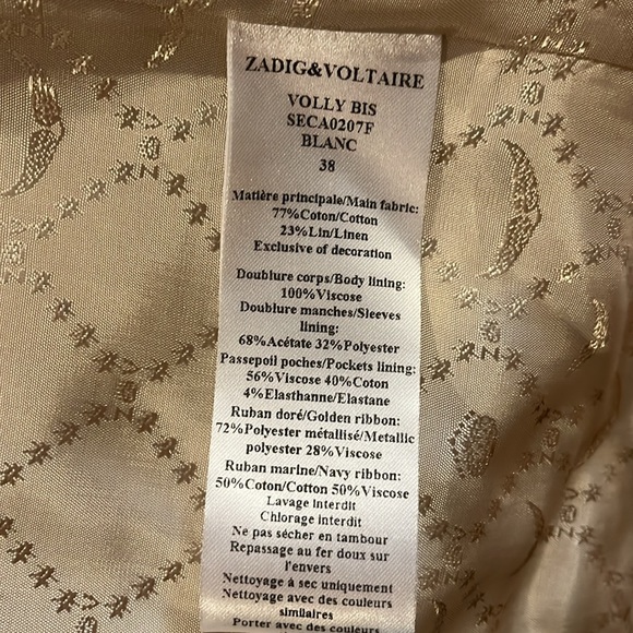 Zadig & Voltaire blazer NWT european size 38 - Picture 9 of 9